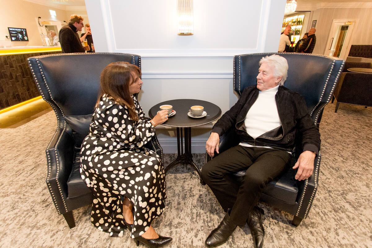 Catching up over coffee in the wingbacks