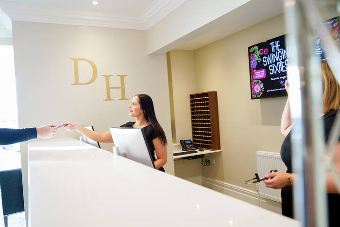 A warm welcome at the Doric Hotel reception